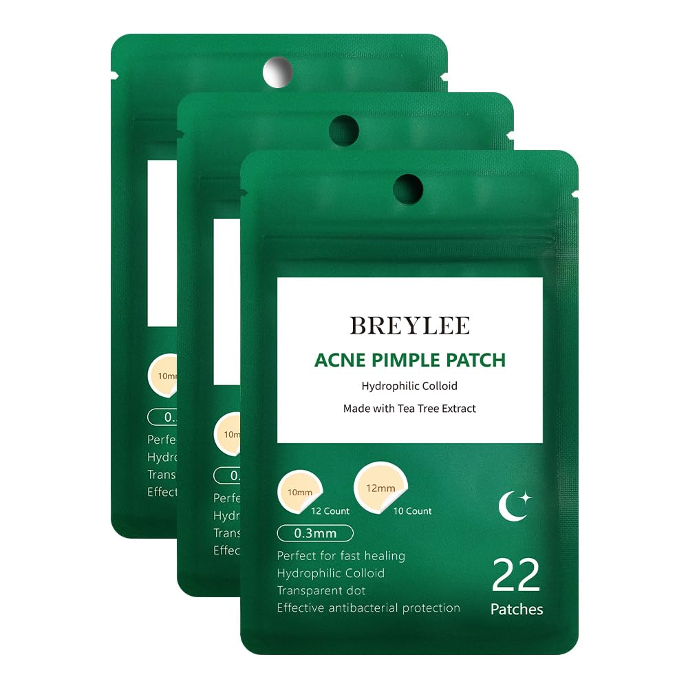 Acne Pimple Patch (66Count), Breylee Tea Tree Oil Pimple Patch Acne Pimple Healing Patch Zit Patch Acne Patch Hydrocolloid Patch