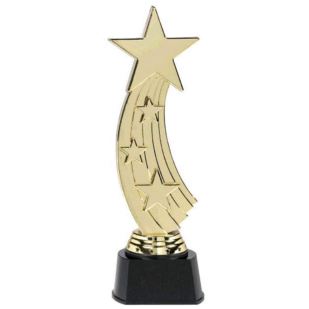 Gold Shooting Star Award Plastic Trophies - 9.5", Perfect for Achievement, Recognition, and Celebration, Pack of 6
