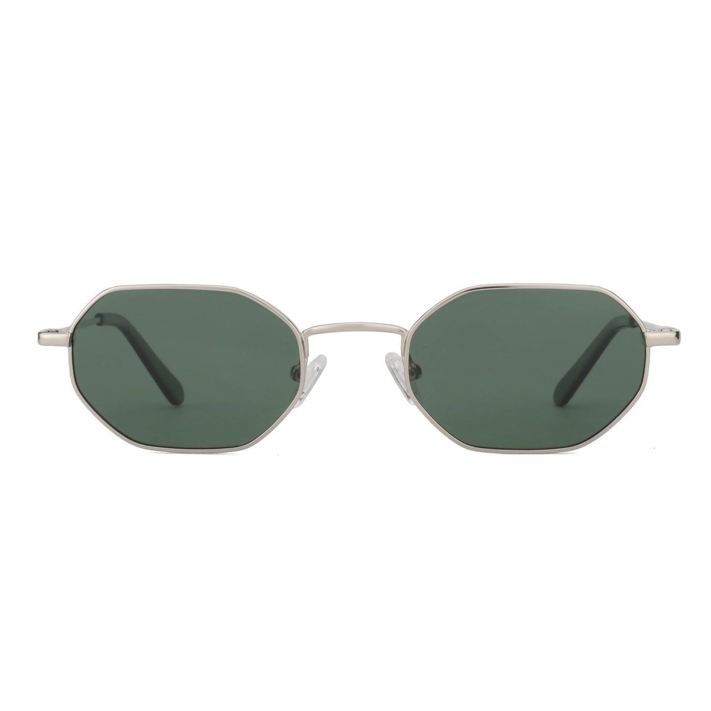ZENOTTIC Small Octagonal Polarized Sunglasses for Women Men Hippie Metal Frame Retro Rectangle Sun Glasses