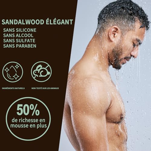 BODY & EARTH Men Gift Sets - 3PC Mens Gift Baskets Includes Sandalwood Shower Gel, Body Lotion, Shampoo, Mens Gift Basket as Birthday and Christmas Gifts for Men, Boyfriends and husbands