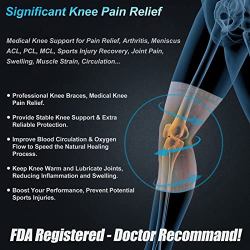 NEENCA Knee Brace for Women & Men, Medical Knee Support with Patella Pad & Side Stabilizers, Knee Compression Sleeve for Knee Pain, Meniscus Tear, ACL, Joint Pain, Runner, Workout - FSA/HSA Eligible