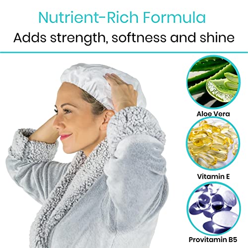 Vive No Rinse Shampoo Cap (6 pcs) - Soft Shower Caps with Conditioner - Scentless Hair Wash and Care - Disposable, Waterless and Microwavable - Perfect for Post-Surgery, Elderly and Rehabilitation