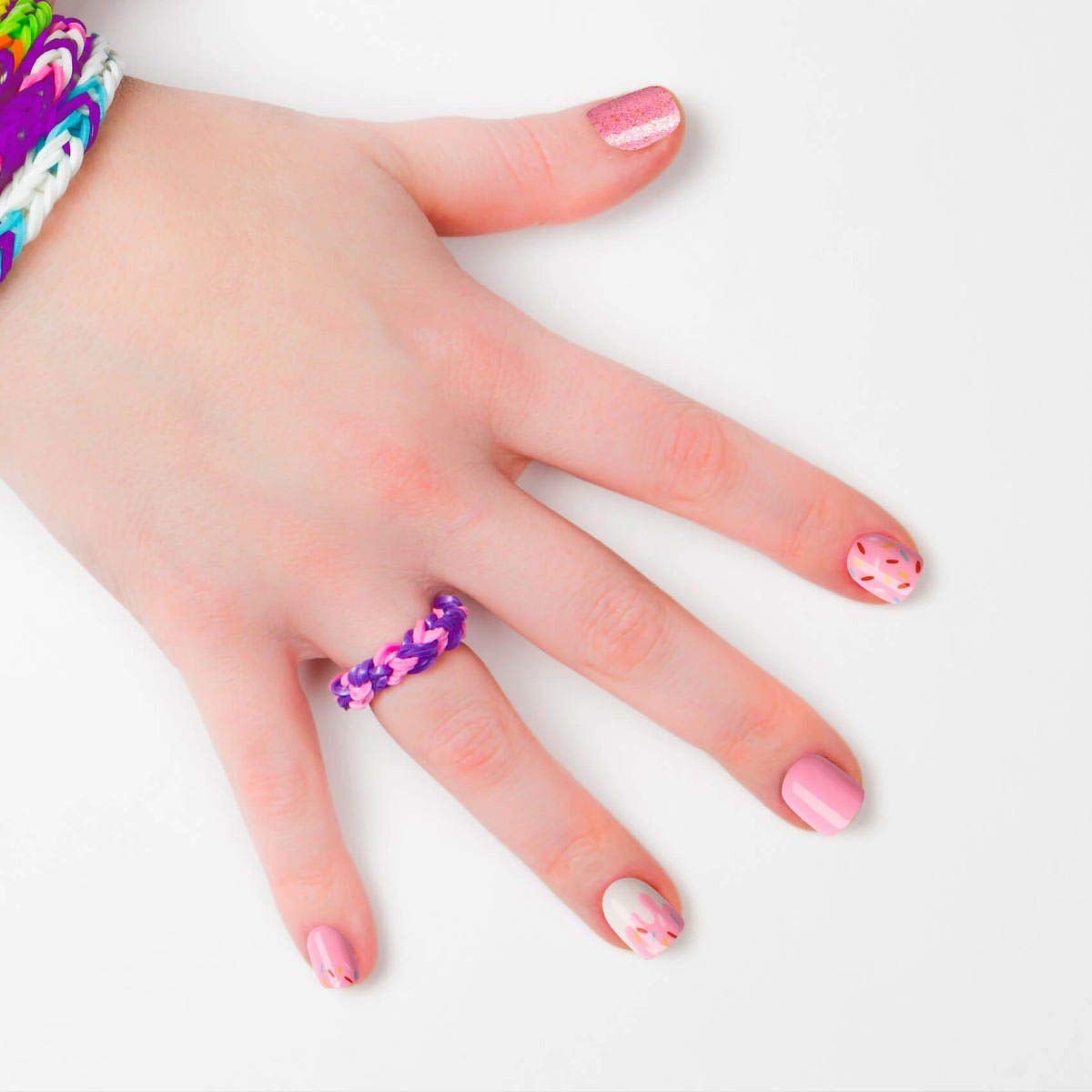 KISS imPRESS No Glue Mani Press On Nails, Mini Press-On Manicure for Kids, 'Super Duper', Pink, Kids Size, Squoval Shape, Includes 20 Fake Nails with Removable Application Tabs, 1 Mini File