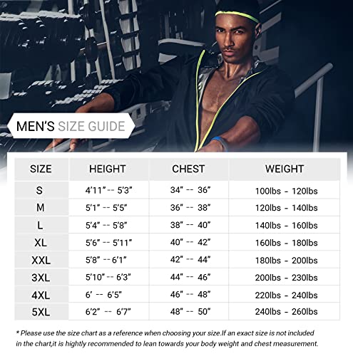 HOTSUIT Sauna Suit Men Anti Rip Boxing Sweat Suits Exercise Workout Jacket, Black, S