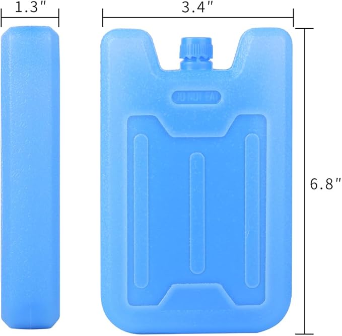 Bodaon Ice Packs for Lunch Boxes, Lunch Cooler Bag, Reusable Small Lunch Box Ice Pack for Cooler, Lunchbox Accessories, Lunch Bag Freezer Long Cold Blue Ice Packs Blocks for Coolers, Kids, Adults