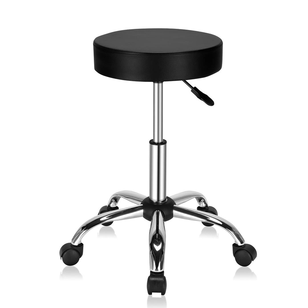 Bonnlo Salon Massage Stool Hydraulic Gas Lift Adjustable Swivel Chair, With With Five 360-Degree Rotating Pulleys, For Hairdress