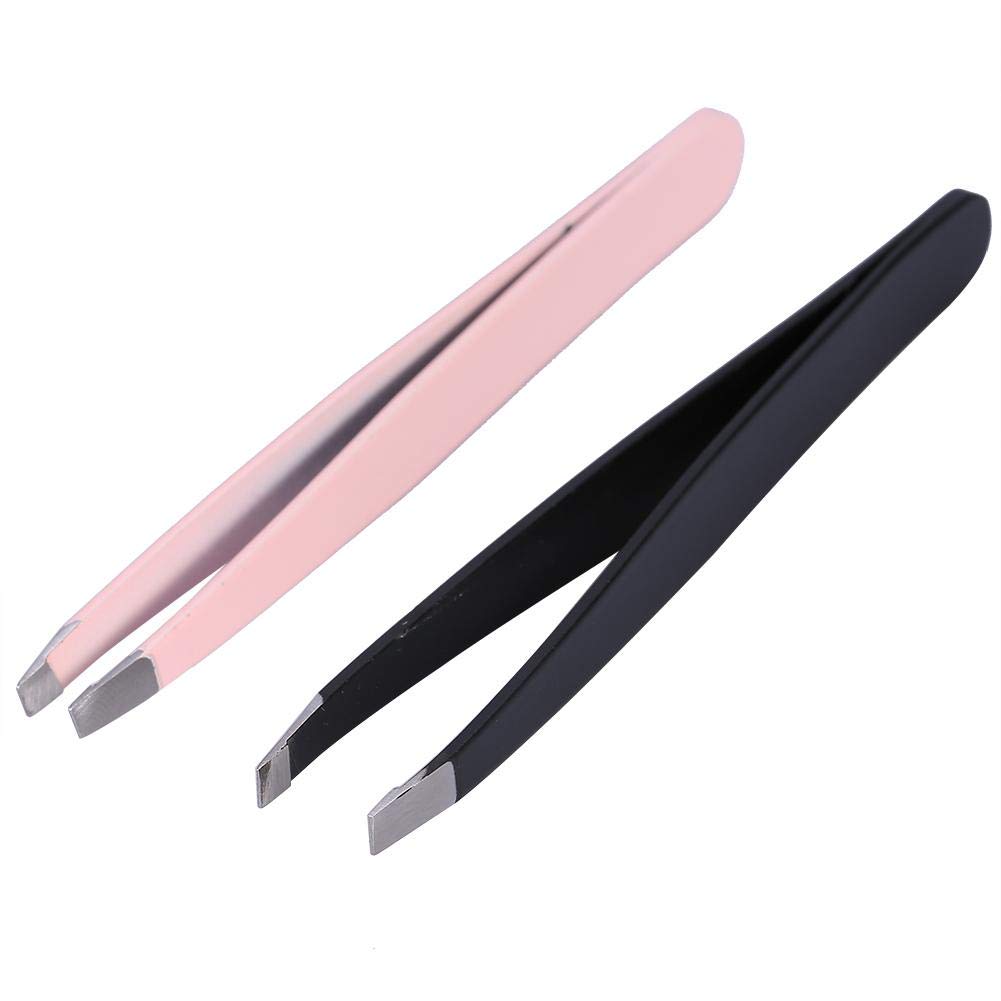 Slant Tweezers, Professional Stainless Steel Slant Tip Tweezer Eyebrow Tweezers, Great Precision For Facial Hair, Eyelash, Brow
