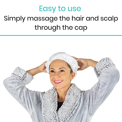 Vive No Rinse Shampoo Cap (6 pcs) - Soft Shower Caps with Conditioner - Scentless Hair Wash and Care - Disposable, Waterless and Microwavable - Perfect for Post-Surgery, Elderly and Rehabilitation