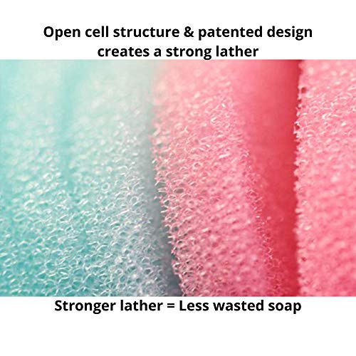 3-Pack Facial Buff - Foam Scrubber Loofah for Exfoliation & Cleansing Face - Removes Oil, Dirt, Dead Skin & Makeup - Sensitive, Dry, Oily or Combination Skin - Gentle to Clinical Strength (Pink)