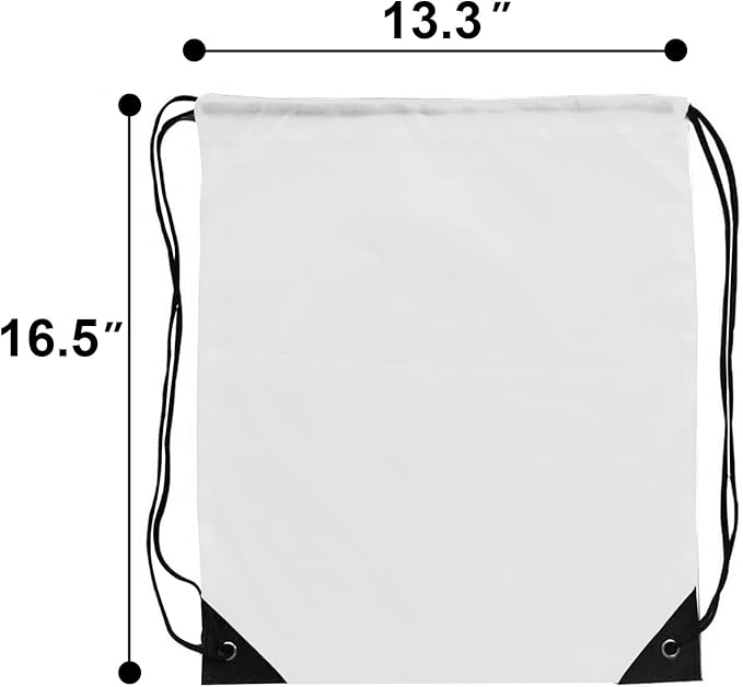 Drawstring Bags Bulk 14 Pcs Drawstring Backpack Bulk Cinch Bag Sackpack for Men Women Gym (White)