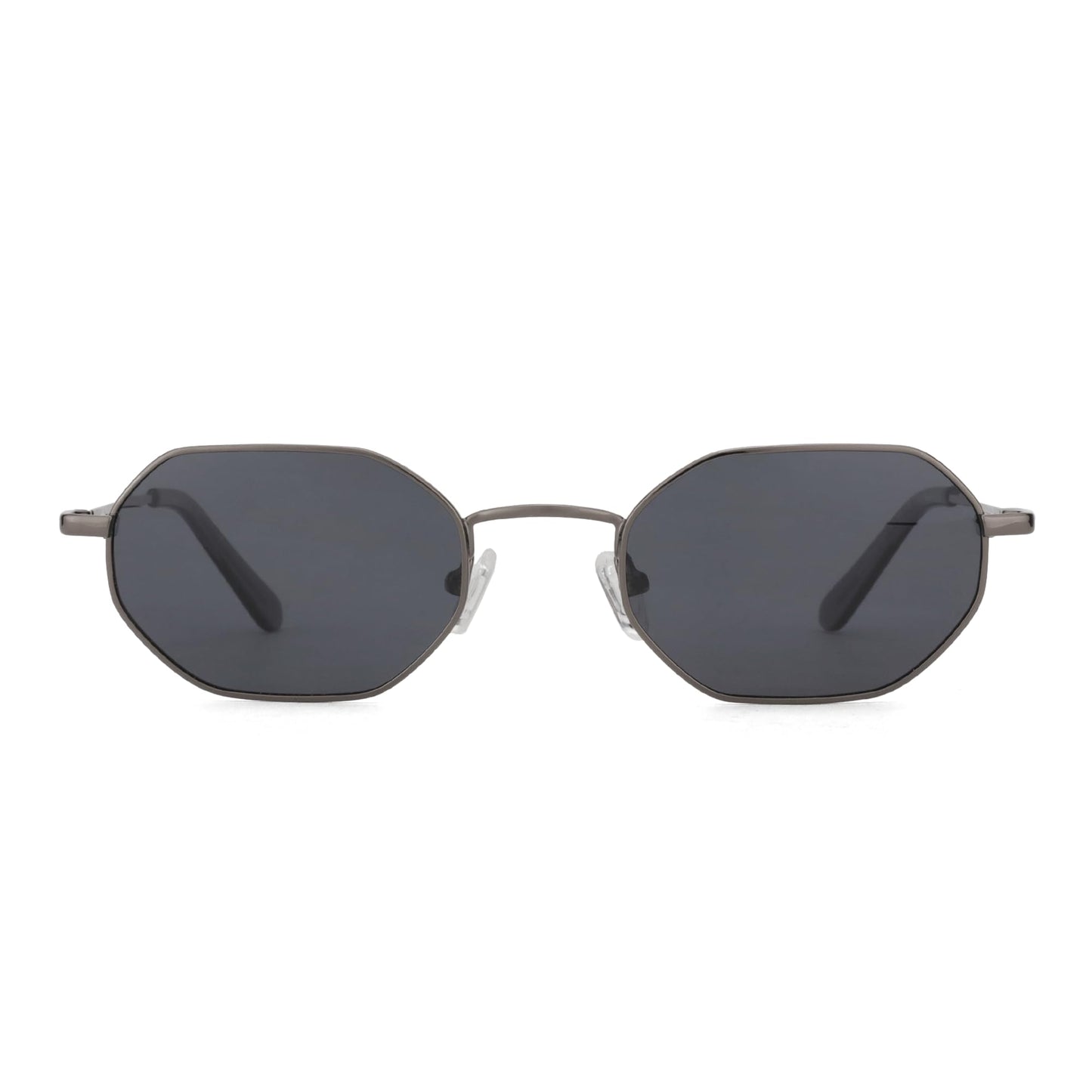 ZENOTTIC Small Octagonal Polarized Sunglasses for Women Men Hippie Metal Frame Retro Rectangle Sun Glasses