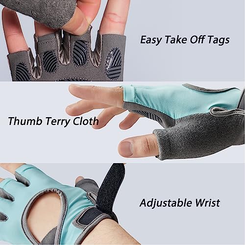 Glofit Workout Gloves for Women Men, Lightweight Weight Lifting Glove Breathable Fingerless Gym Gloves, Exercise, Fitness, Training, Cycling