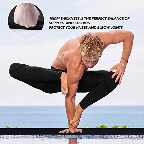 JELS Extra Thick Yoga Mat, 2/5 inch, Ergonomic 3D Non Slip Design, SGS Certified TPE Material, Yoga Mat for Men Women with Carrying Strap,Exercises Mat for Yoga, Pilates and Floor Workout(72"x26")