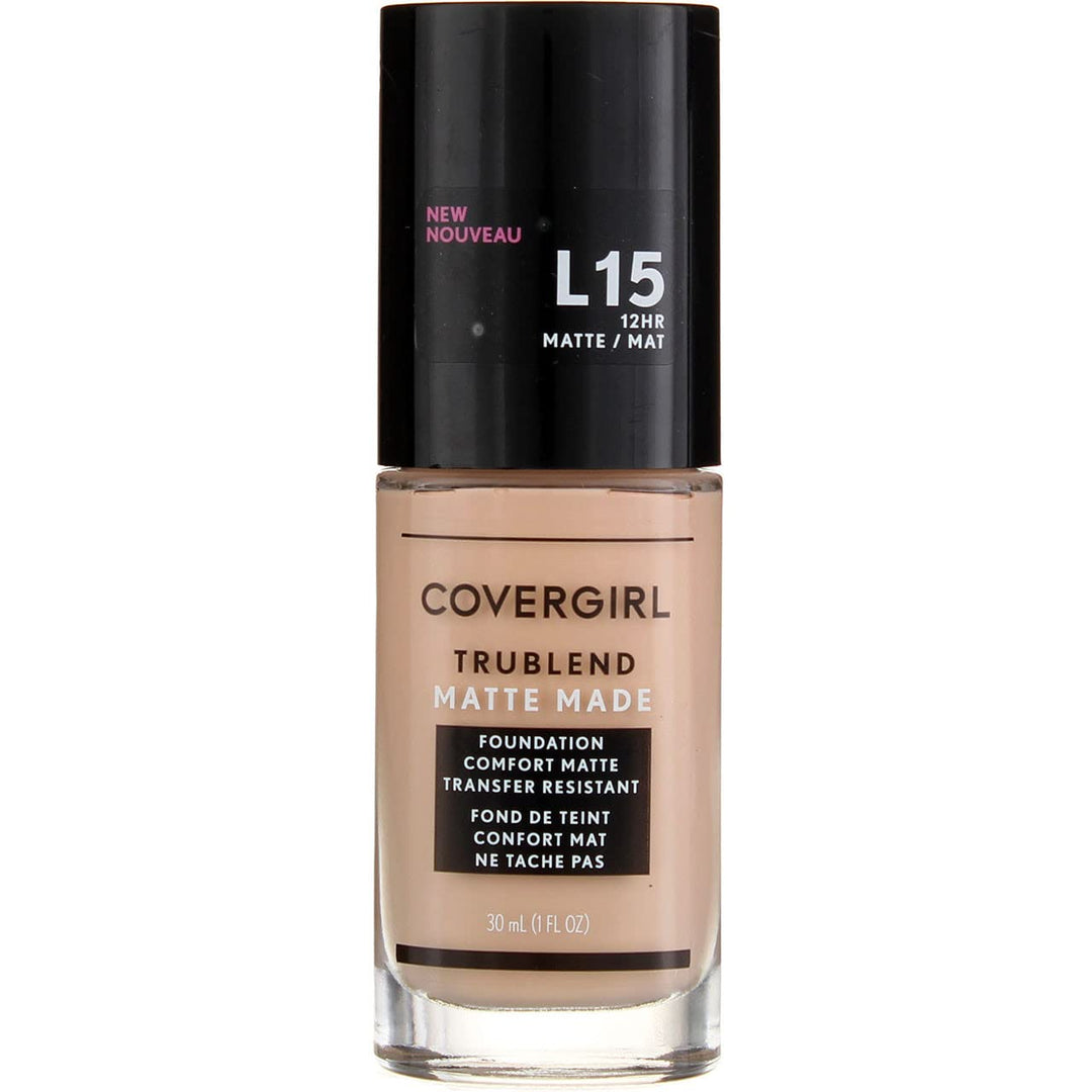 Covergirl Trublend Matte Made Liquid Foundation, L15 Porcelain, 1.01 Fl Oz, 2 Count