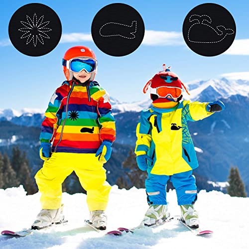 80 Pieces Down Jacket Patches Nylon Repair Tape Self-Adhesive Repair Patch with 8 Sizes for Jacket Tent Outerwear Repair, Round and Oval Shape (Black)