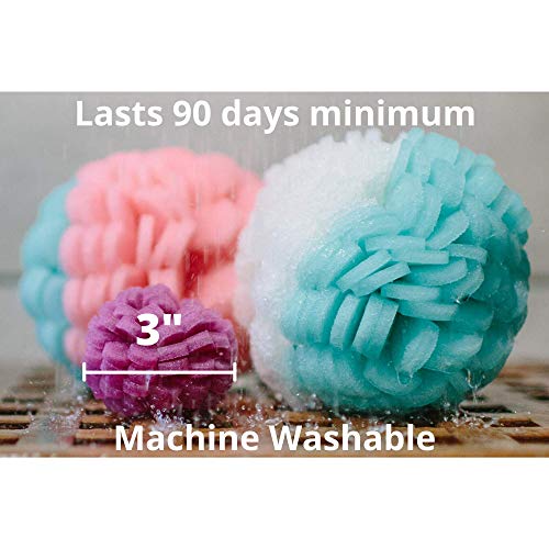 3-Pack Facial Buff - Foam Scrubber Loofah for Exfoliation & Cleansing Face - Removes Oil, Dirt, Dead Skin & Makeup - Sensitive, Dry, Oily or Combination Skin - Gentle to Clinical Strength (Pink)