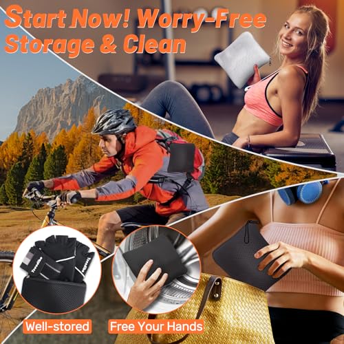 Yeendibo 5-in-1 Workout Gloves for Men & Women, with Excellent Grip, Full Protection Exercise Weight Lifting Gym Gloves, Detachable Wrist Strap & Mesh Bag