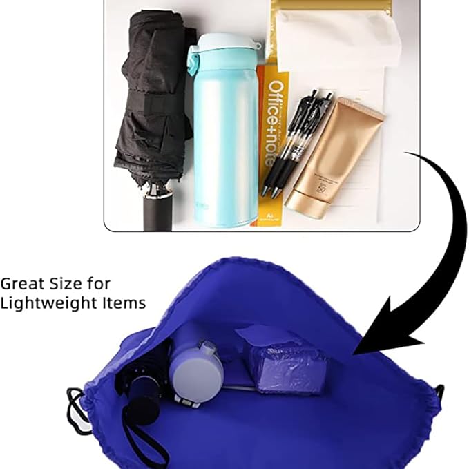 GoodtoU Drawstring Bags, Nylon Gym Bags with Cinch Sack - Drawstring Backpack for Sport, Traveling, Team (Blue, 48Pcs)