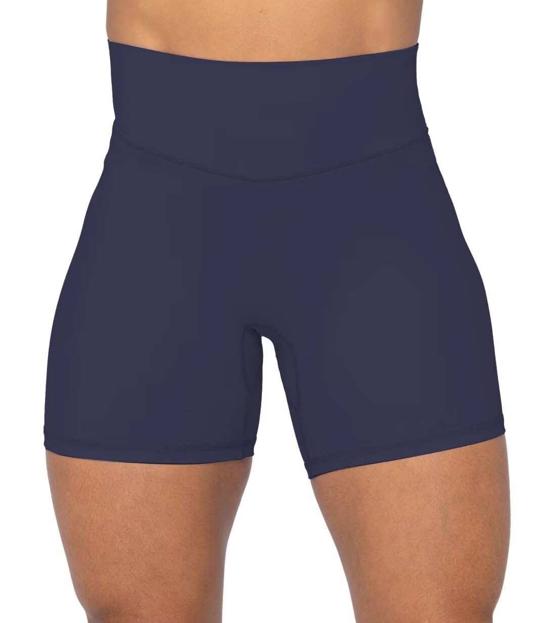 Sunzel No Front Seam High Waist Biker Shorts for Women, Squat Proof Yoga Workout Gym Bike Shorts 5" Inseam Ash Blue X-Small