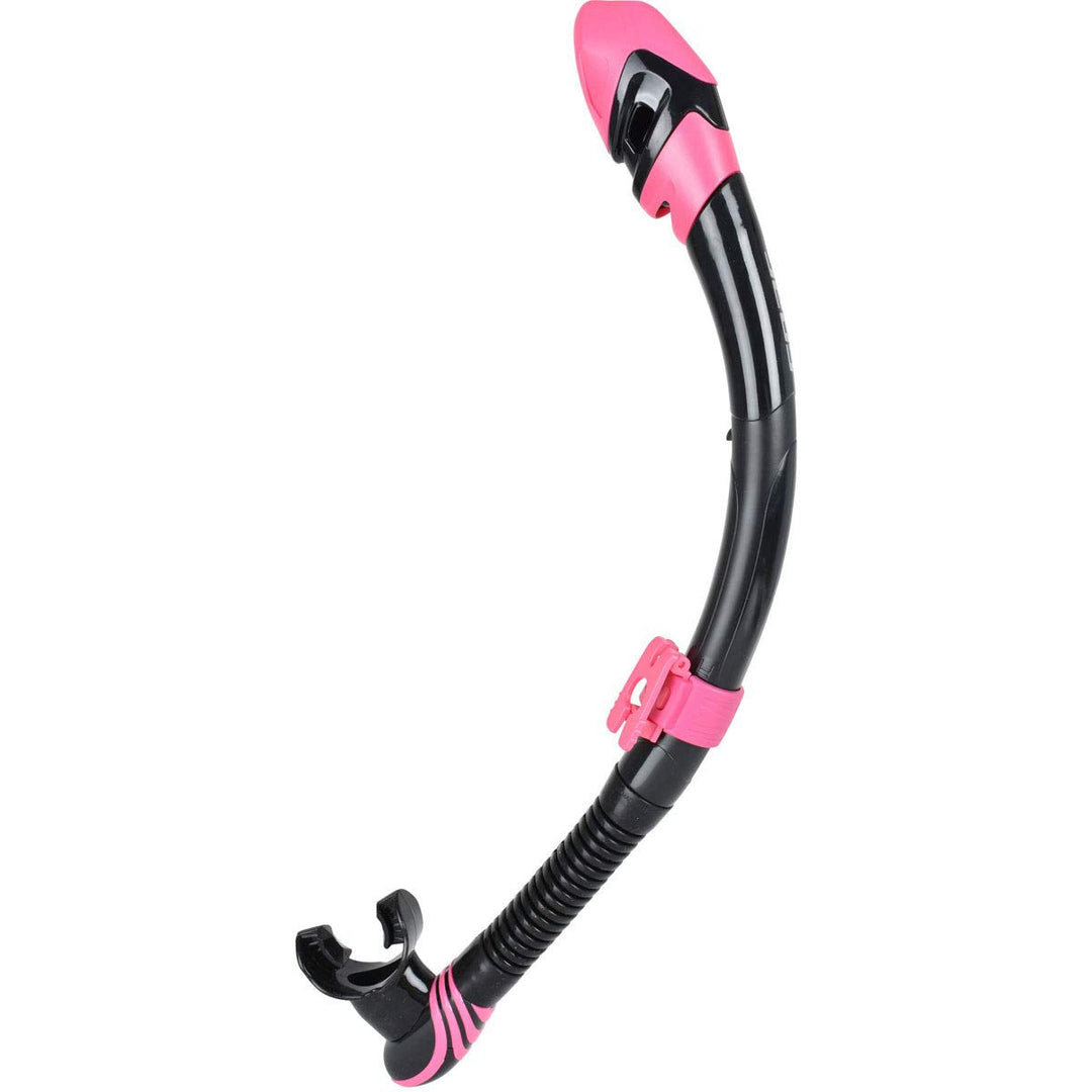SEAC Vortex Dry Adult Scuba Diving and Snorkeling Dry Snorkel, Black/Pink (0840022003680A)