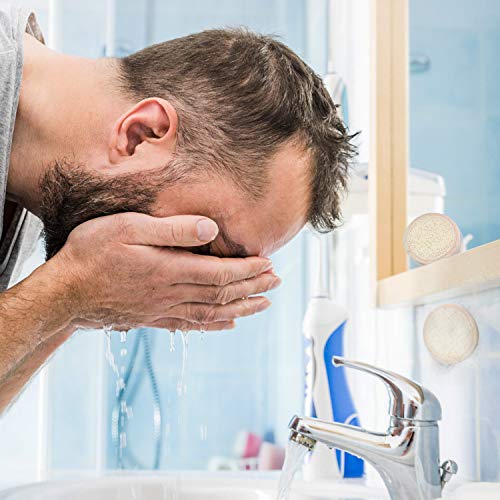 24 Pieces Exfoliating Loofah Pad Facial Body Scrubber Round Bath Shower Loofah Sponge Pad Natural Exfoliating Scrubber Brush Close to Skin for Men Women Shower Bath and Spa(6.5 x 6.5 cm)