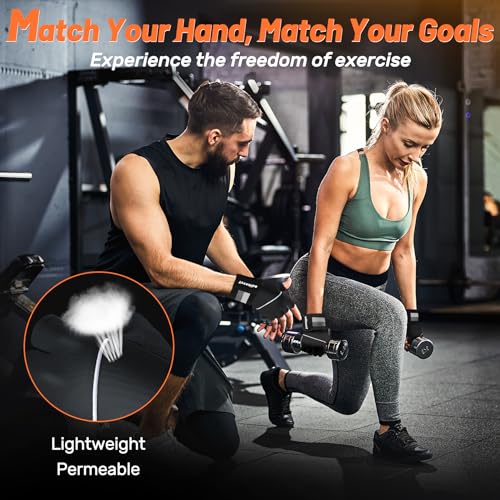 Yeendibo 5-in-1 Workout Gloves for Men & Women, with Excellent Grip, Full Protection Exercise Weight Lifting Gym Gloves, Detachable Wrist Strap & Mesh Bag