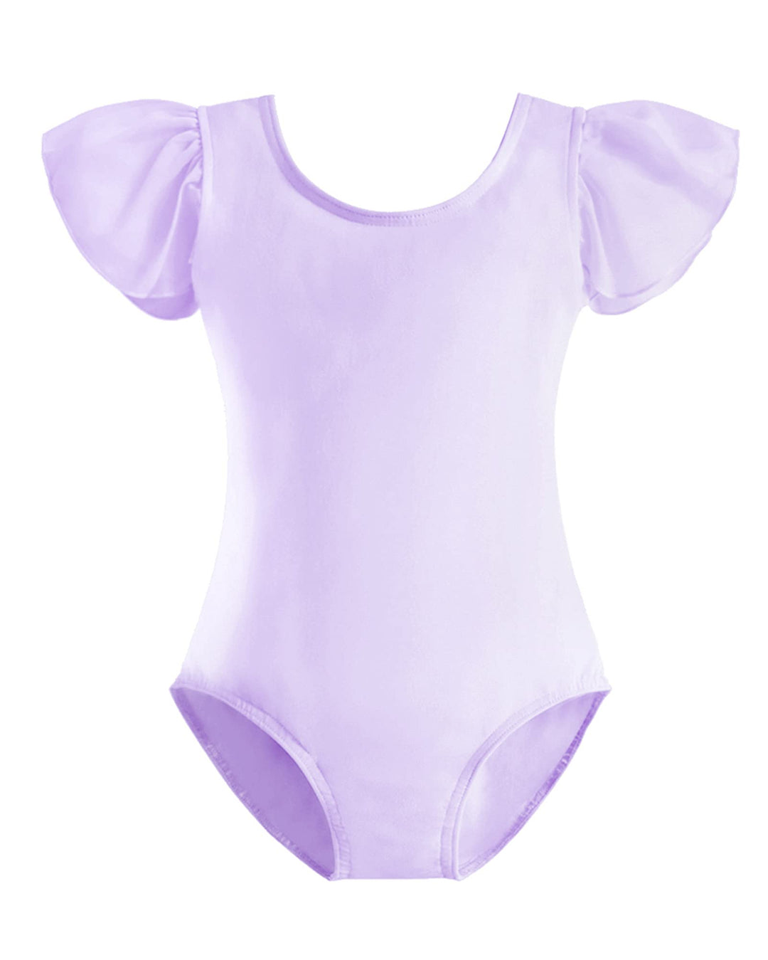 Stelle Girls Toddler Leotard for Ballet Dance Leotards Gymnastics Ruffle Short Sleeve Outfits (Lavender, 6 Years)