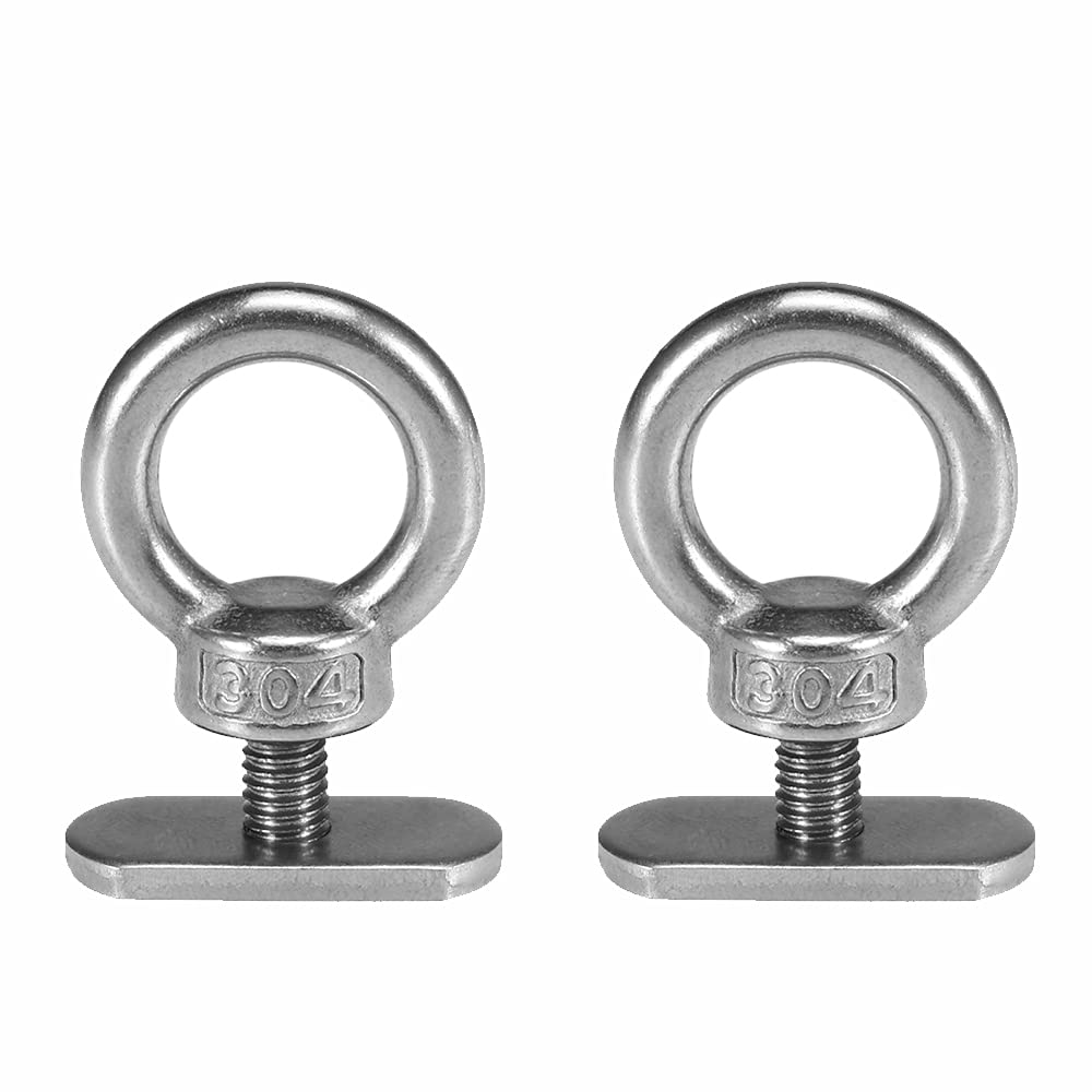 LIXADA 2 Pack Kayak Track Mount Stainless Steel Tie Down Eyelet for Bungee Cord Rope