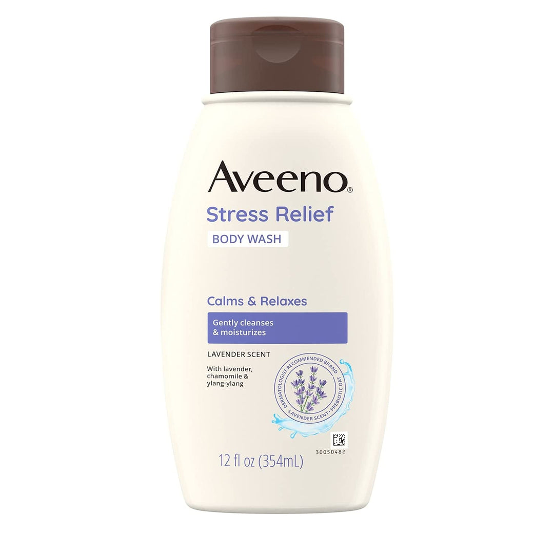 Aveeno Stress Relief Body Wash With Soothing Oat,Lavender, Chamomile & Ylang-Ylang Essential Oils, Hypoallergenic, Dye-Free & So