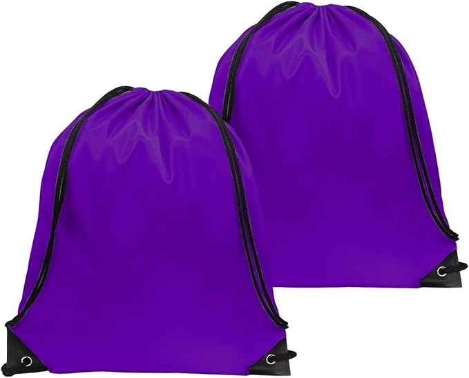 GoodtoU 2Pcs Drawstring Bag - Gym Backpack, Foldable Sports Drawstring Bags for Gym, Travel, Sports (Purple)