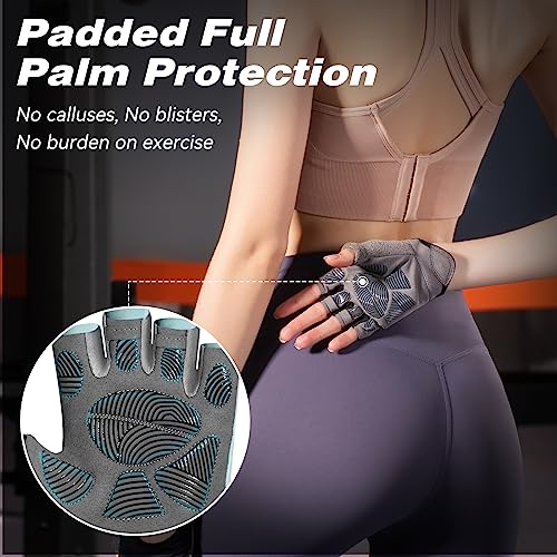 Glofit Workout Gloves for Women Men, Lightweight Weight Lifting Glove Breathable Fingerless Gym Gloves, Exercise, Fitness, Training, Cycling