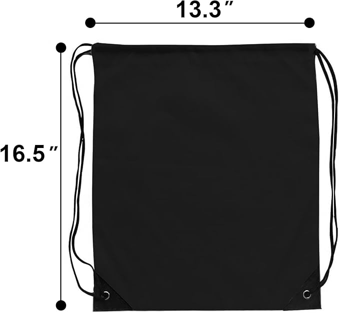 Drawstring Backpack Bulk 42 Pcs String Backpack Drawstring Bags Cinch Bag Sackpack for Men Women Gym (Black)