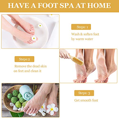 3 Pieces Foot File Rasp Callus Remover Pumice Stone Rasp Brush Double Sided Foot Scrubber Exfoliator with Pumice Stone and Bristle Brush Foot Scraper Pedicure Tools for Dry Dead Skin Foot Care