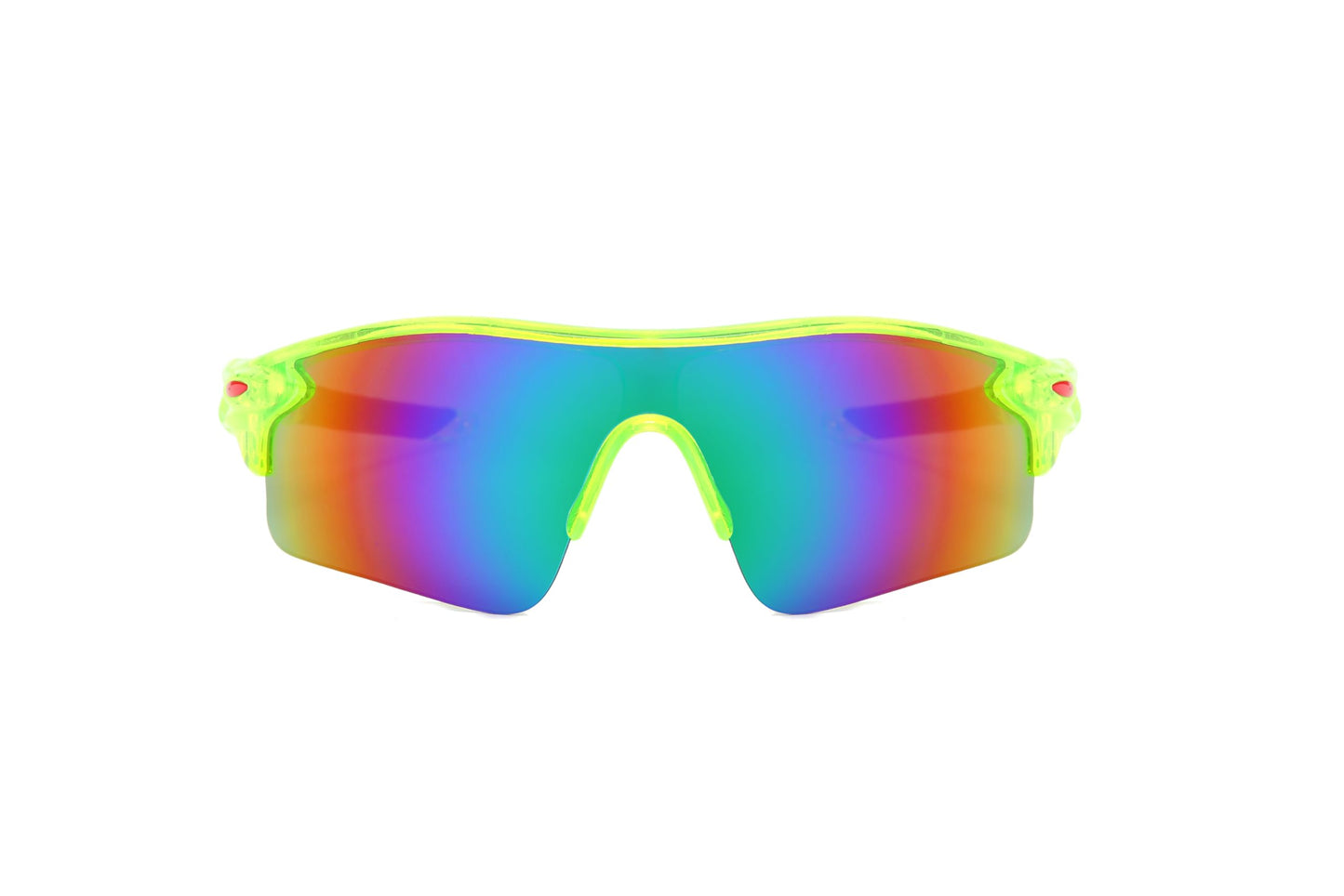 swanoble UV400 2 Sports Sunglasses for Kids Cycling,Light frame Sunglasses for Boys Girls,Youth Softball Baseball Golf (Transparent Green+White orange)