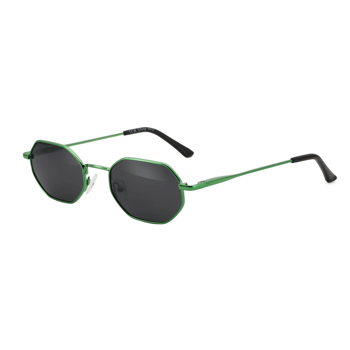 ZENOTTIC Small Octagonal Polarized Sunglasses for Women Men Hippie Metal Frame Retro Rectangle Sun Glasses