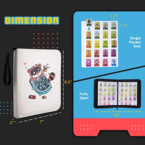 CLOVERCAT 4 Pocket Trading Card Binder Parent (Graphics, 300 Cards, Cartoon Theme, White)