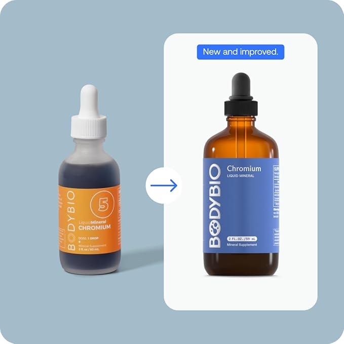 BodyBio - Liquid Chromium - High Absorption, Pure, Concentrated Chromium Supplement - 2oz