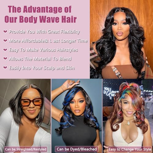 Body Wave Bundles Human Hair 12 Inch 12A Human Hair Bundles 100% Unprocessed Brazilian Virgin Hair Quick Weave Deals 4 Bundles Human Hair Natural Black Color (12/12/12/12, 4 Bundles)