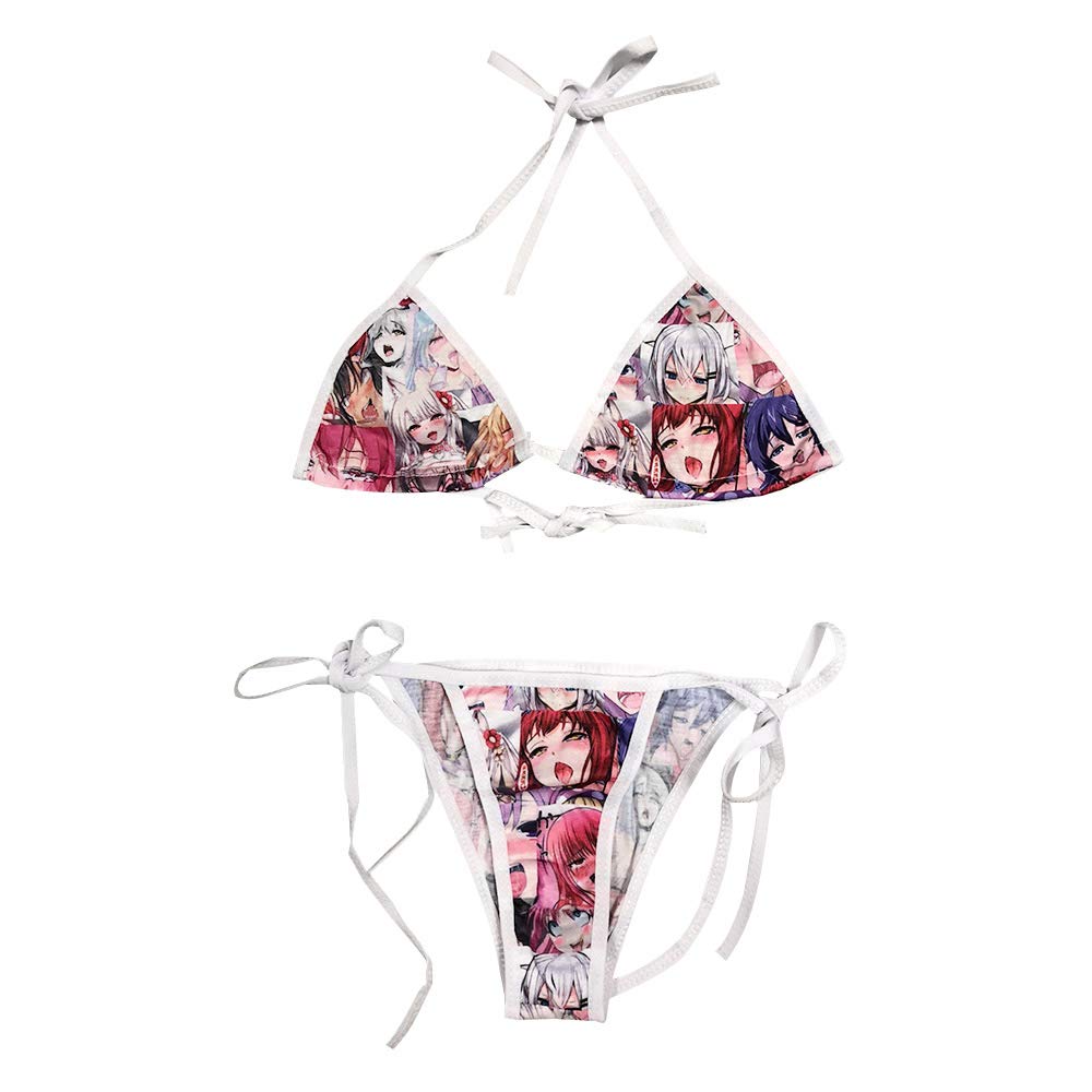 YOMORIO Cute Micro Bikini Lolita Japanese Anime Bra and Panty Set Cosplay Thong Bikini Colour