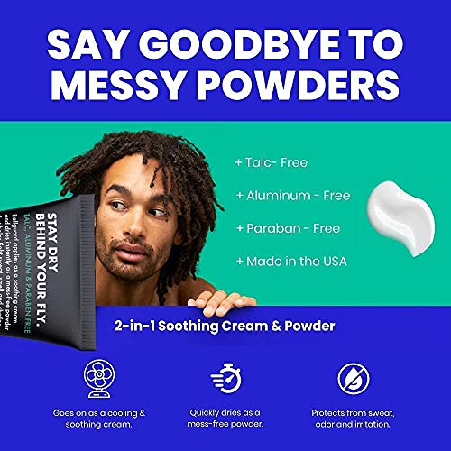 Ballsy Anti-Chafing, Anti-Itch Groin Deodorant for Men - Quick Drying Liquid Powder, Baby Powder Replacement, Protects from Sweat, Odor and Irritation, 3.4 oz