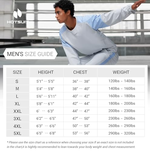 HOTSUIT Sauna Suit Men Sweat Suits Anti Rip Gym Exercise Workout Sauna Jackets Pants, White, M