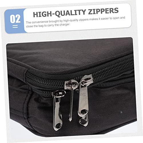 HEMOTON Multipurpose Electronic Products Storage Bag with Three Layers, Earphone and Data Cable Organizer Pouch Travel Carry Case, Black