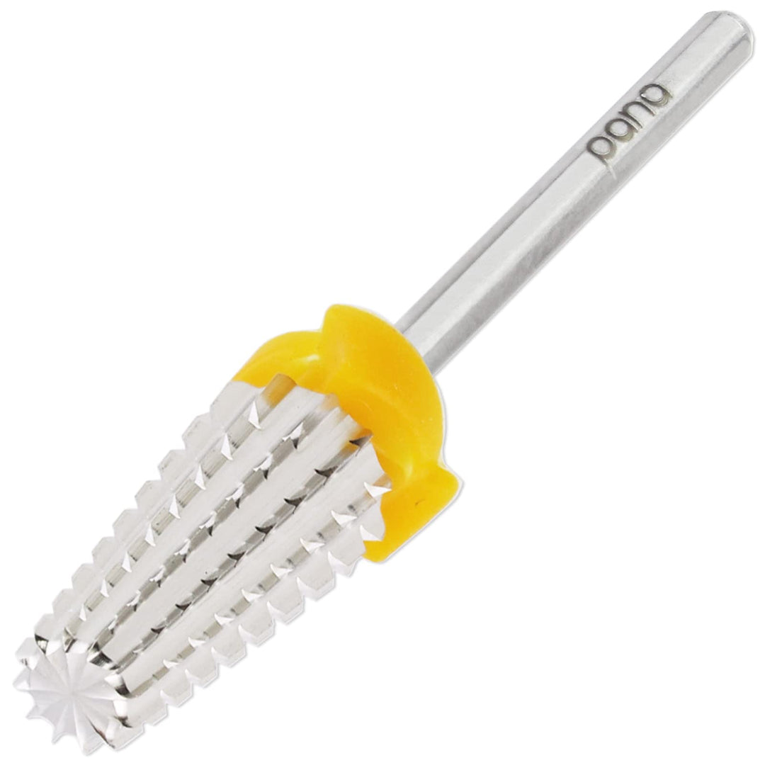 PANA Nail Carbide 5 in 1 Bit - Two Way Rotate use for Both Left and Right Handed - Fast Remove Acrylic or Hard Gel - 3/32" Shank - Manicure, Nail Art, Drill Machine (Double Coarse - 2XC, Silver)