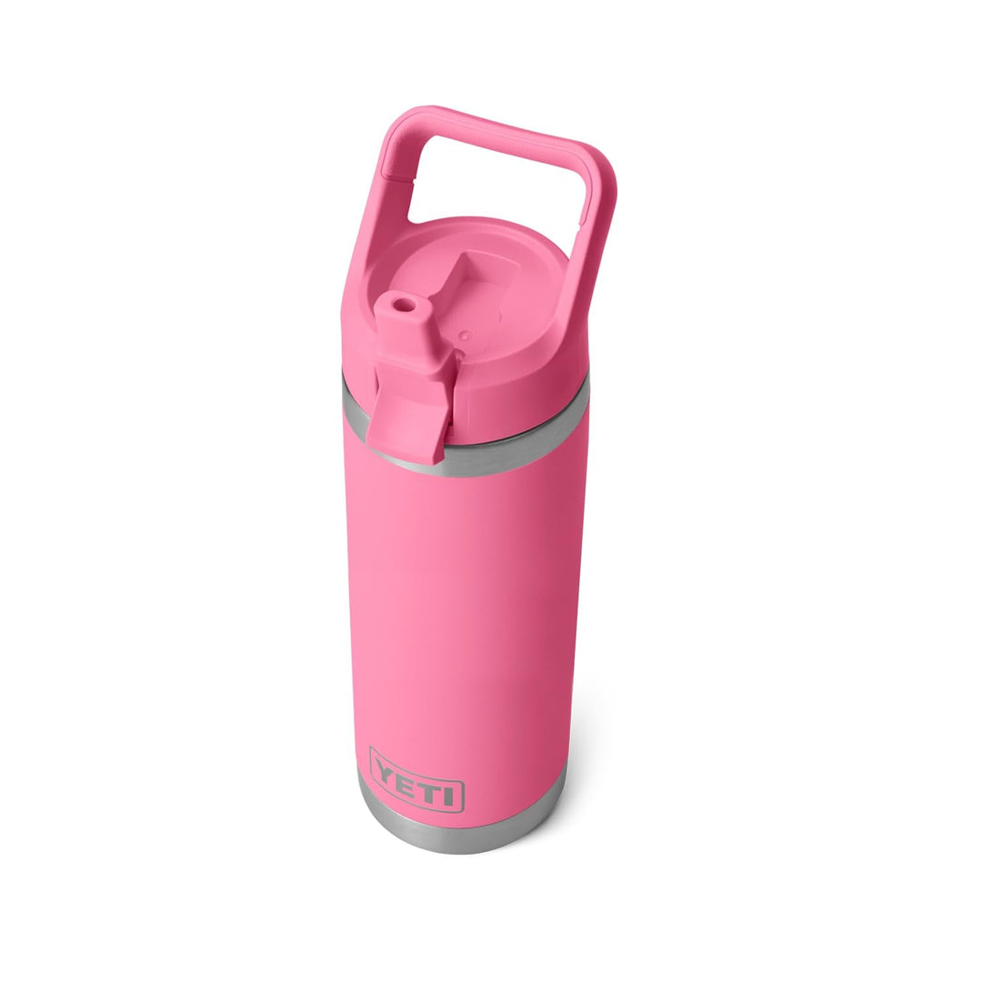 YETI Rambler 18 oz Bottle, Vacuum Insulated, Stainless Steel with Straw Cap, Harbor Pink