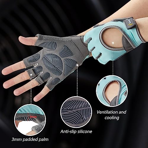 Glofit Workout Gloves for Women Men, Lightweight Weight Lifting Glove Breathable Fingerless Gym Gloves, Exercise, Fitness, Training, Cycling