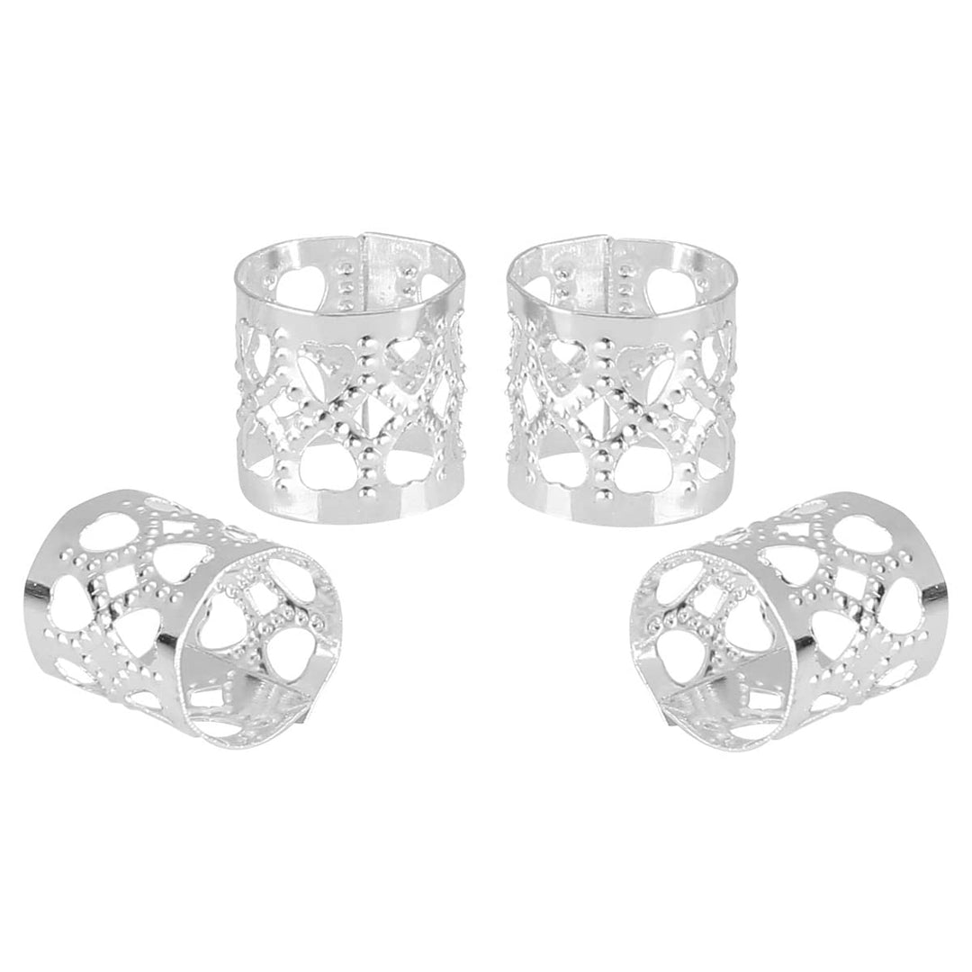 Tbestmax 200 Dreadlocks Beads Hair Braid Rings Clips Dread Locks Hair Braiding Metal Cuffs Decoration Accessories Jewelry Silver