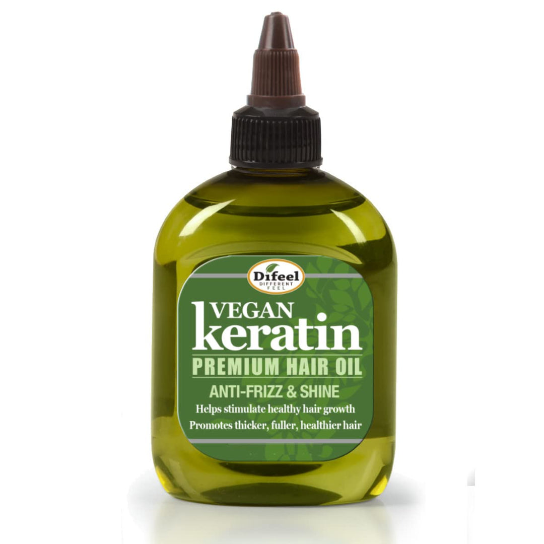Difeel Vegan Keratin Premium Hair Oil - Anti Frizz & Shine 7.1 Oz.