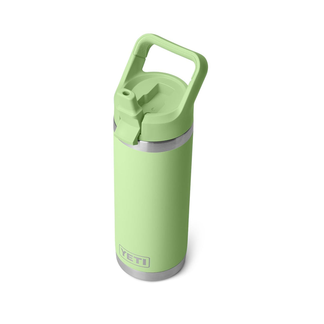 YETI Rambler 18 oz Bottle, Vacuum Insulated, Stainless Steel with Color Matching Straw Cap, Key Lime