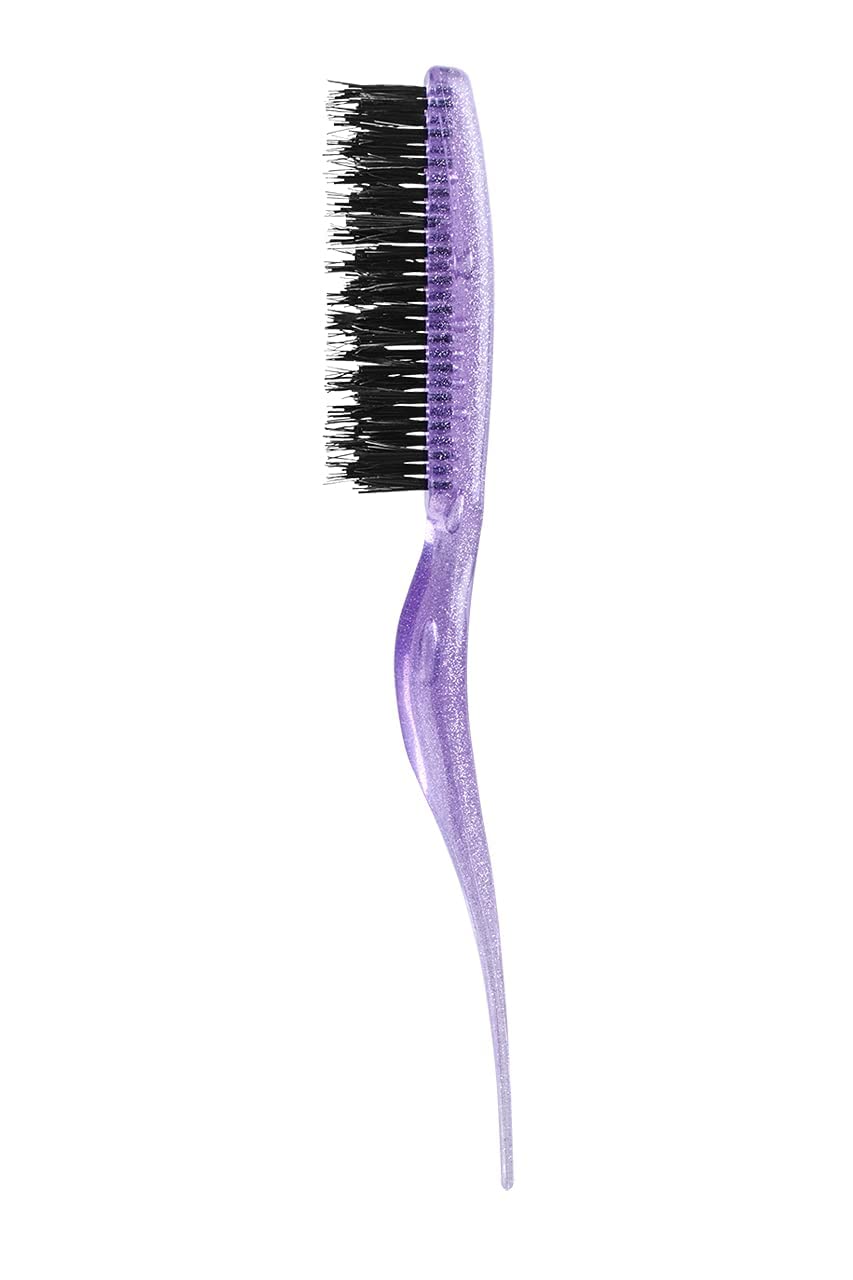 Cricket Amped Up Teasing Hair Brush For Volume, Backcombing, Lifting, Styling, And Sectioning Hair, Sparkle Purple