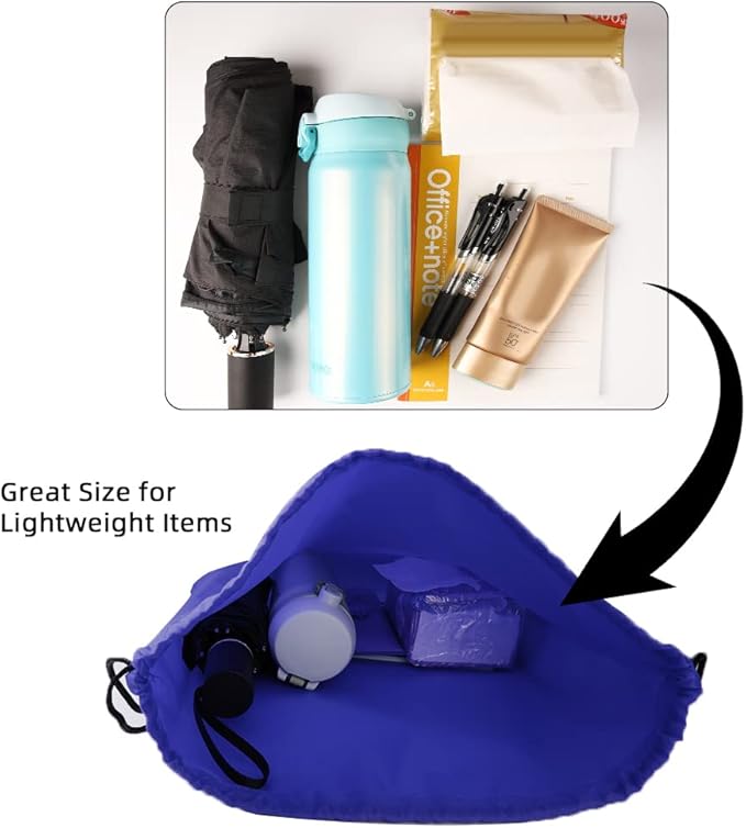 GoodtoU Drawstring Backpack Bulk Drawstring Bags 48 Pcs Blue Draw String Back Sack for Gym Travel